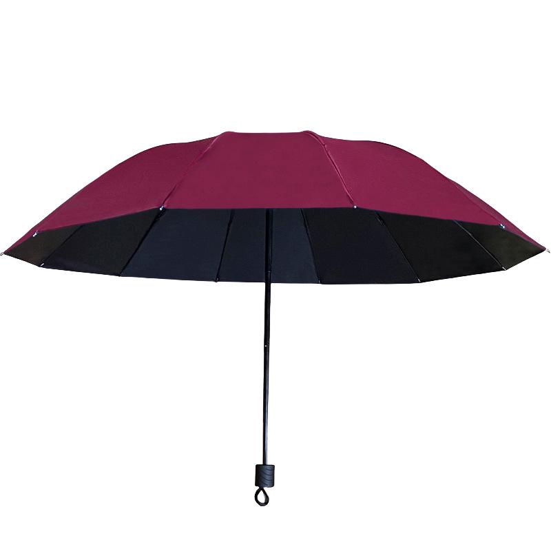 Paraguas Plegable a Prueba de Viento de 12 Varillas para Hombres y Mujeres, Doble Uso: Sol y Lluvia, Protección UV