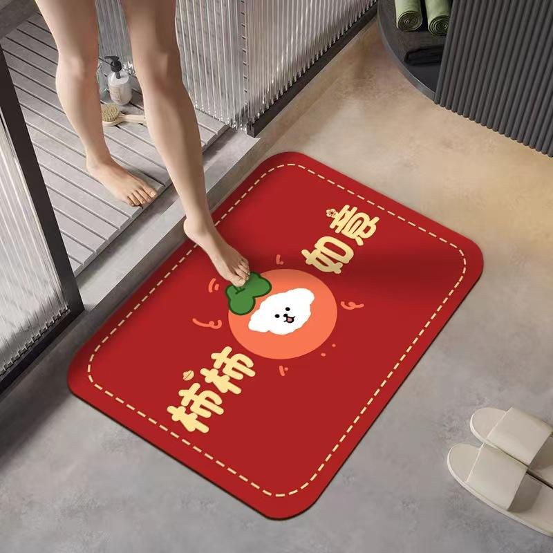 

Cartoon Bathroom Floor Mats with Dirt Resistance and Easy To Care for Diatom Mud Floor Mats with Water Absorption Feet At The Bathroom Door 40*60cm