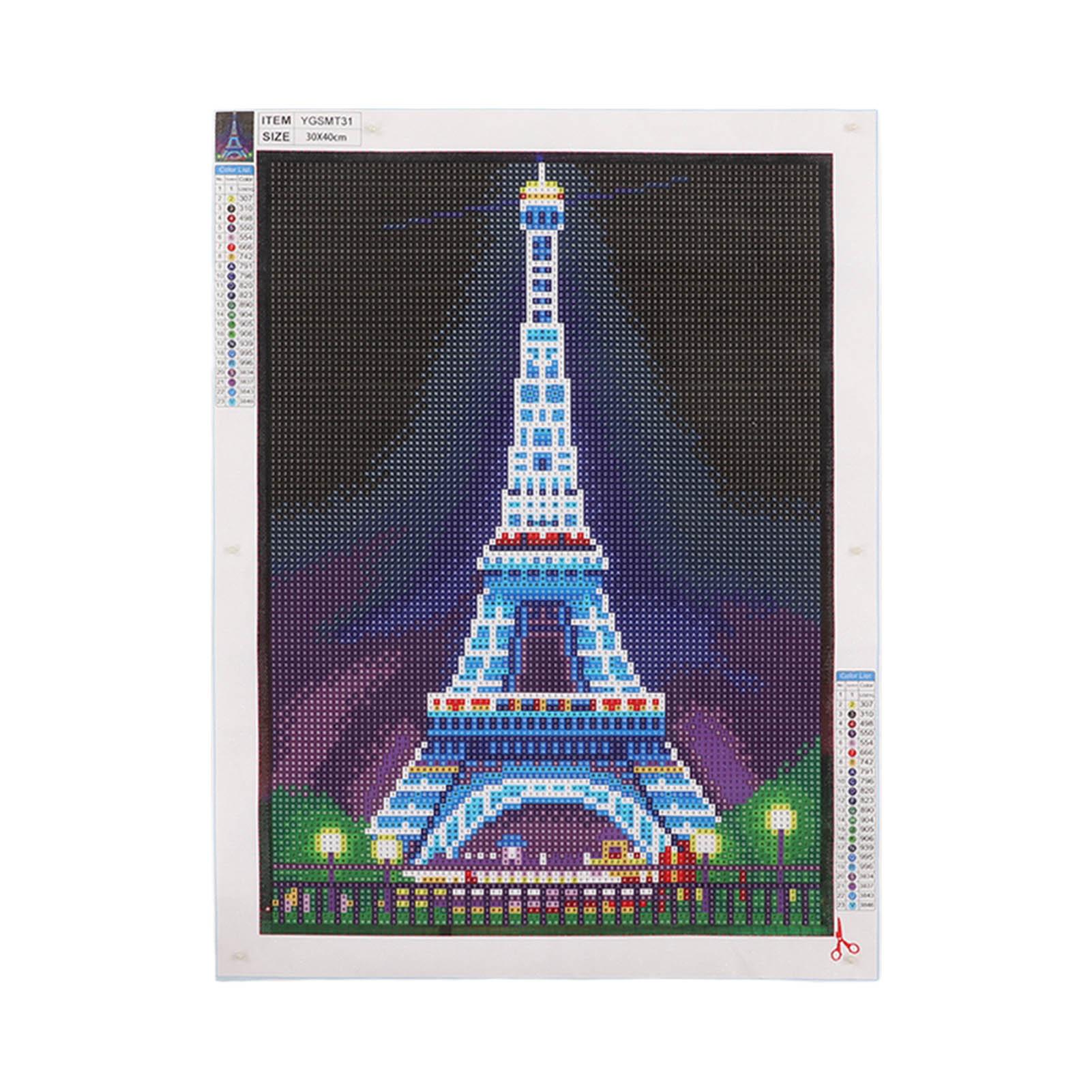 Rhinestone Painting Kit Modern Tower Pattern Luminous Rhinestone Painting for Home Living Room Decoration
