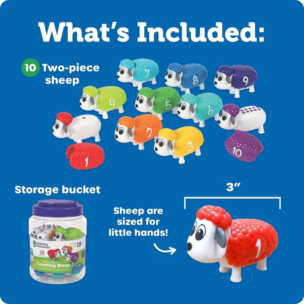Learning Resources Math Toy Sheep Counter for Toddlers LER6712 Authentic