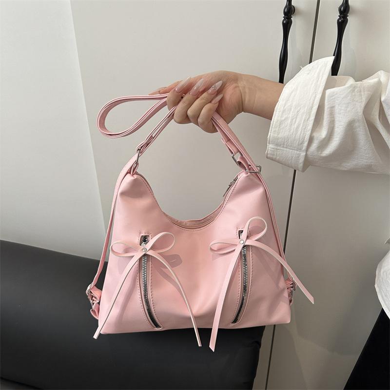 Korean Niche Backpack Women's 2025 New Cool Silver Tote Bag Casual Large-capacity Shoulder Bag Backpack