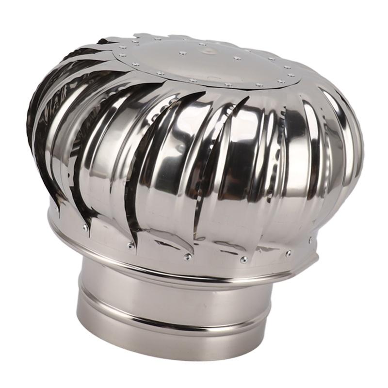 Chimney Rotating Ventilator Cap Stainless Steel Anti Downdraught Chimney Cap With Clamp Thickened 150 Type