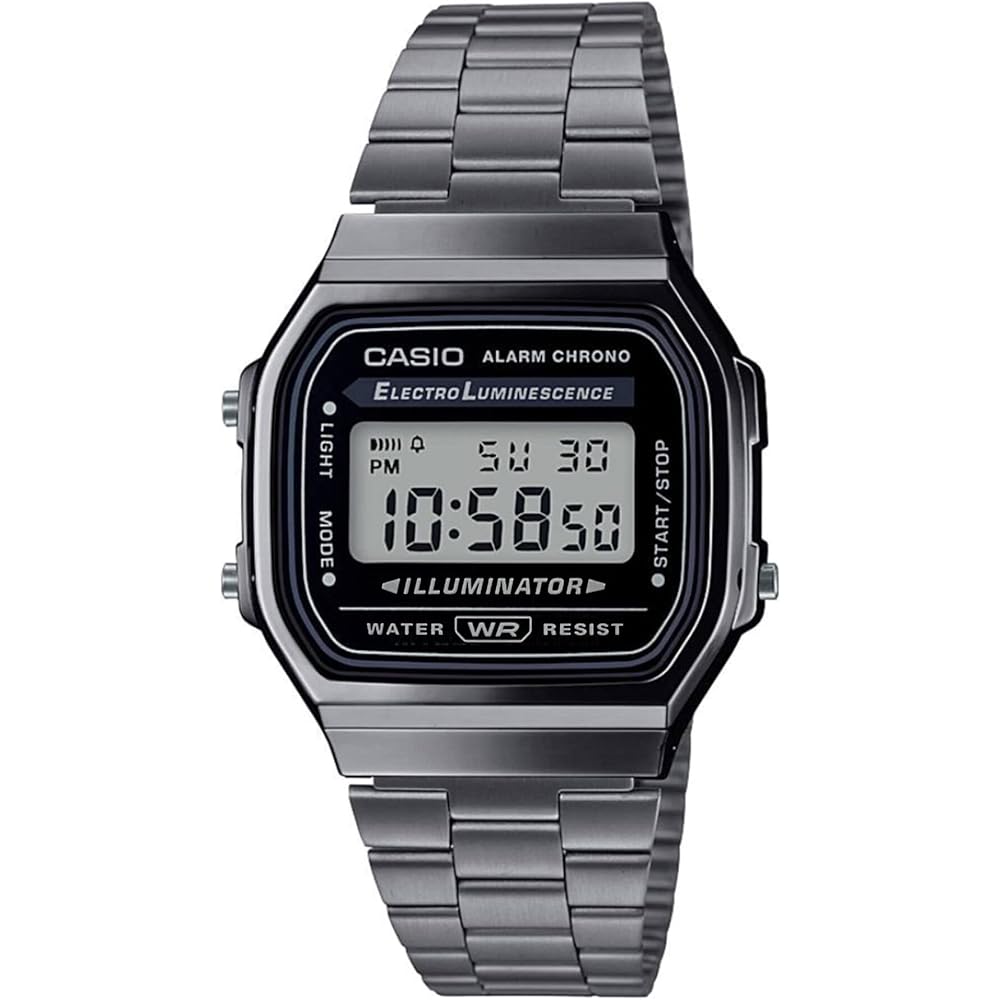 Casio A168WGG-1A Digital Watch Black Unisex Kids Date Display Generic Watch