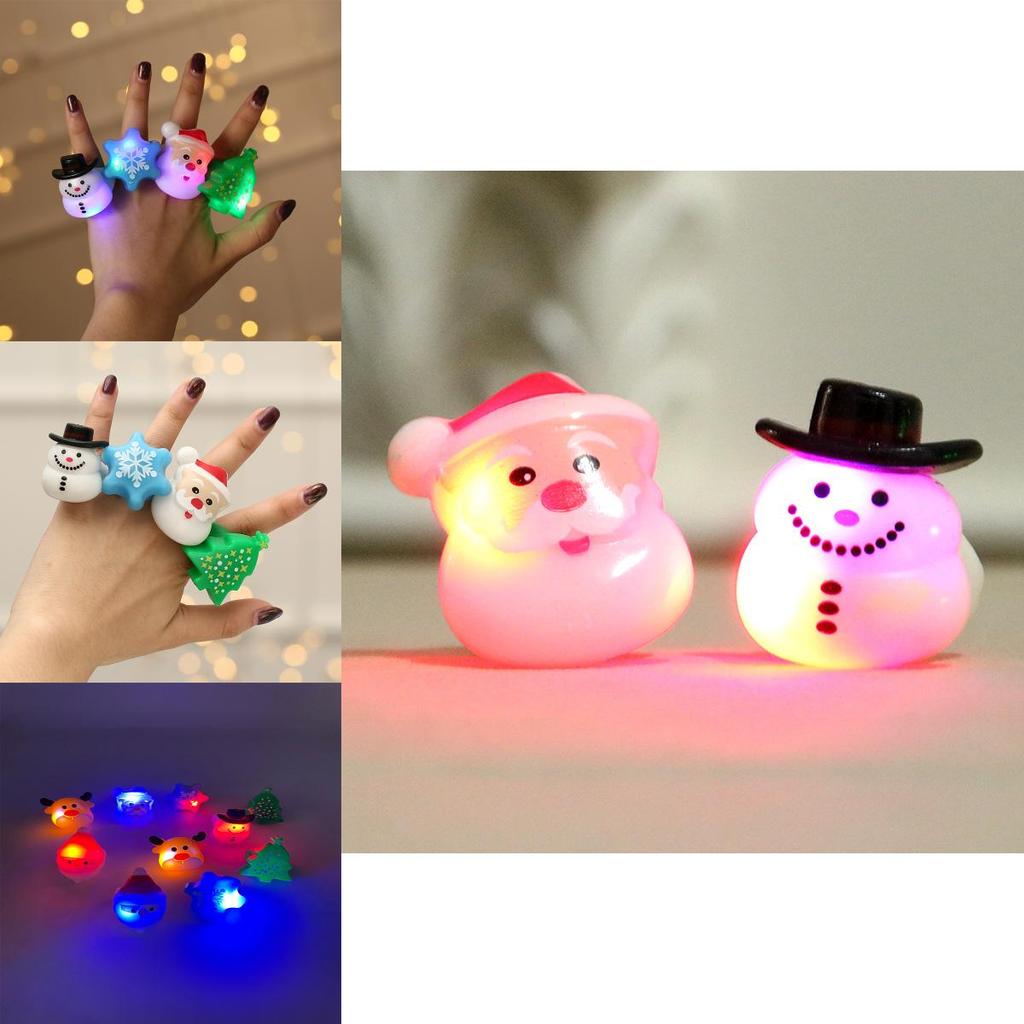 Unique Christmas Glow In The Dark Cartoon Rubber Rings For Children And Adults