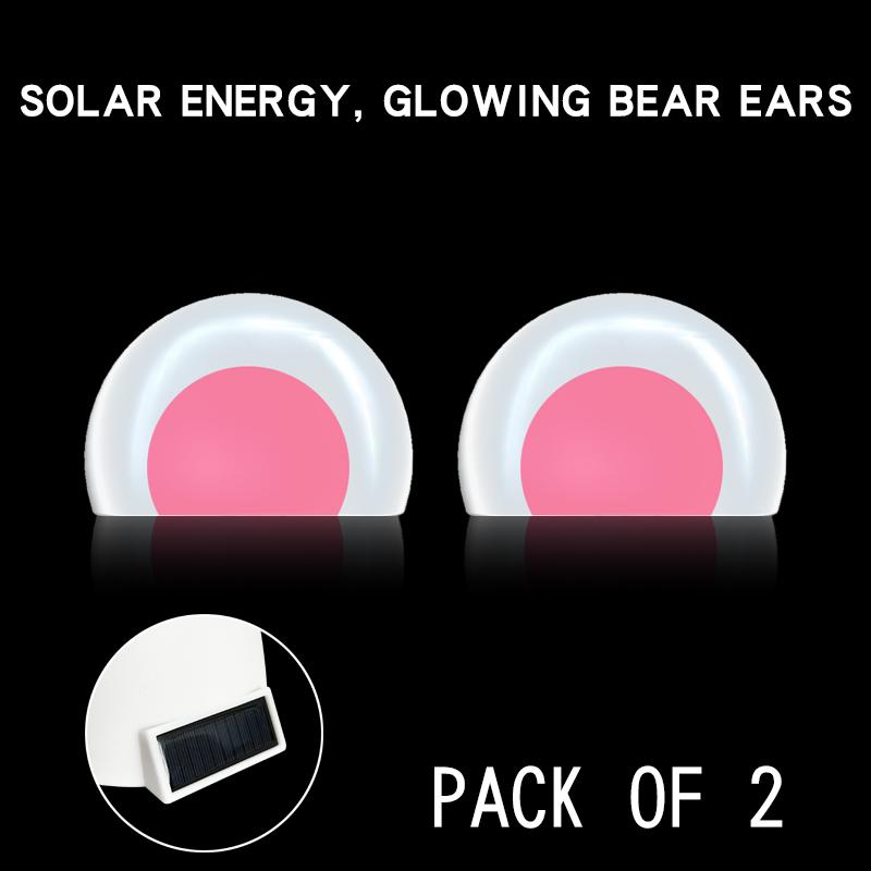 The car roof solar light decoration cartoon cat ears cross-border hot car modified cute panda ears A pair of bear ears