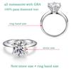 Smyoue 0.5-5CT Certified Moissanite Solitaire Ring for Women D Vvs1 Sparkling Wedding 925  Silver Lab Diamond Band GRA