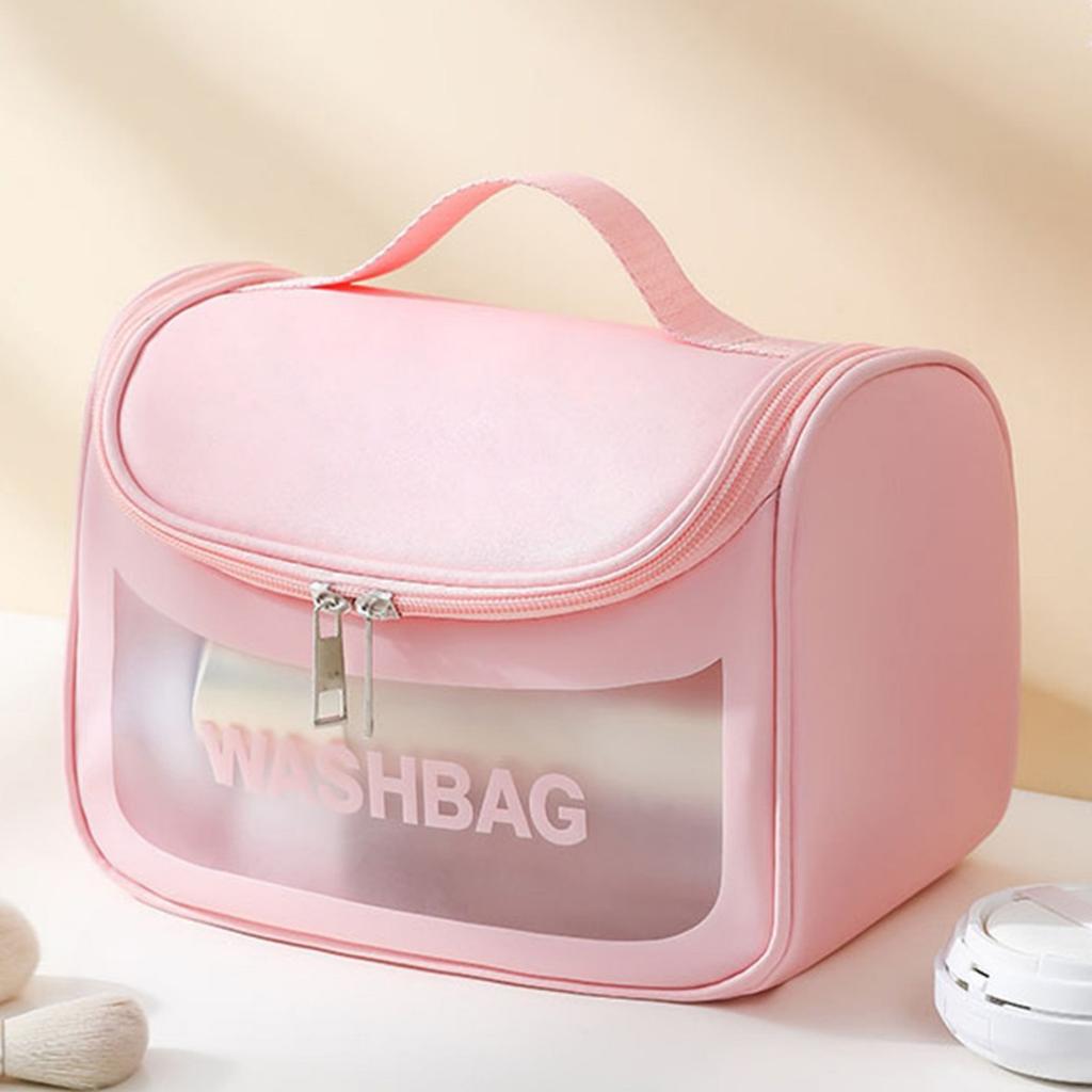 Large Capacity Toiletry Storage Bag Transparent Makeup Pouch for Travel Cosmetics Storage, Portable Handheld Toiletry Bag.