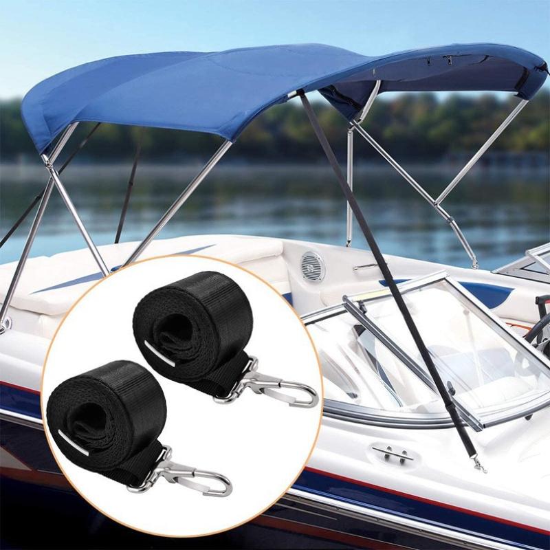 Weatherproof Boat Top Awning Straps Marine Webbing Strap Adjustable With Loop Stainless Steel Snap Hooks For Canopy Canoe