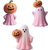 Nuovo Halloween Zucca Rosa Fantasma Artigianato in Resina Ornamento Carino Decorazione Tridimensionale Carino Accattivante