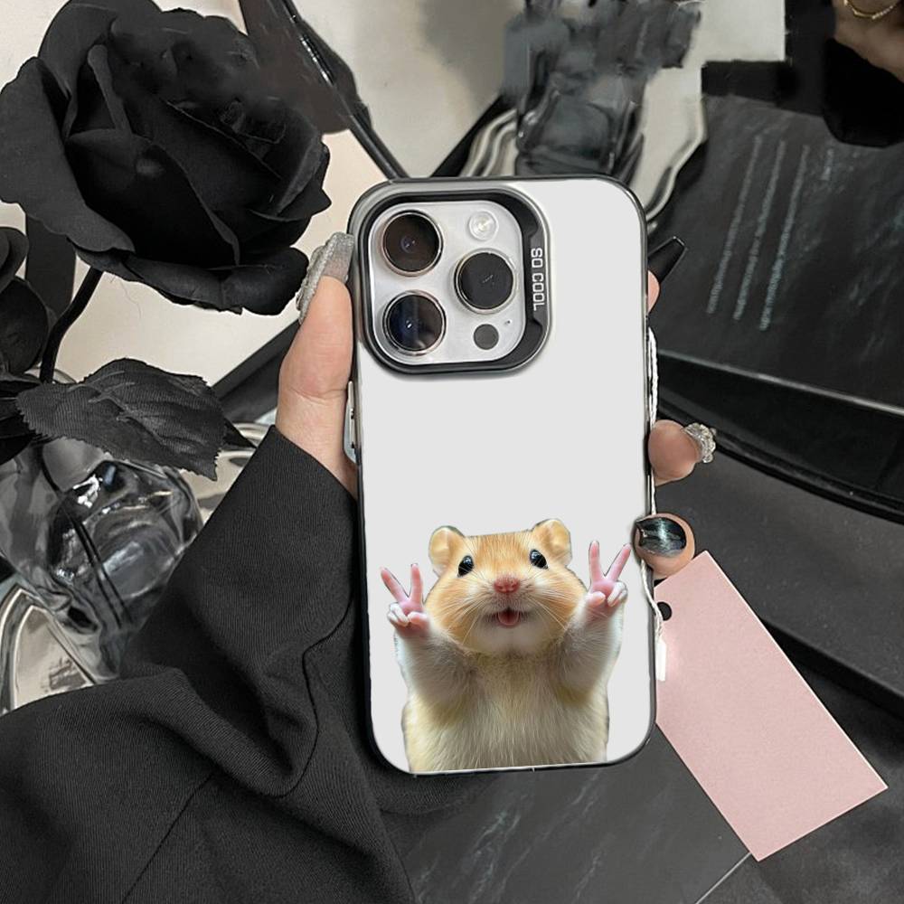Big-eyed goofy CAT Mouse Phone Case For IPhone 16 17 15 14 12 13 Pro Max Black Color Shockproof Cover