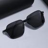 Men's Lightweight Polarized Metal Sunglasses - UV Protection, Black Outdoor Design