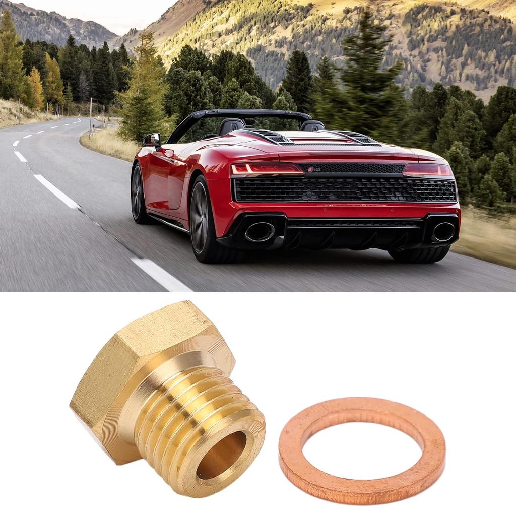 Pressure Temperature Gauge Sender Adapter, 1/8in NPT to M14x1.5 Male Universal, Metal, Polished, Temperature or Pressure Gauge Sender Adaptor, Auto