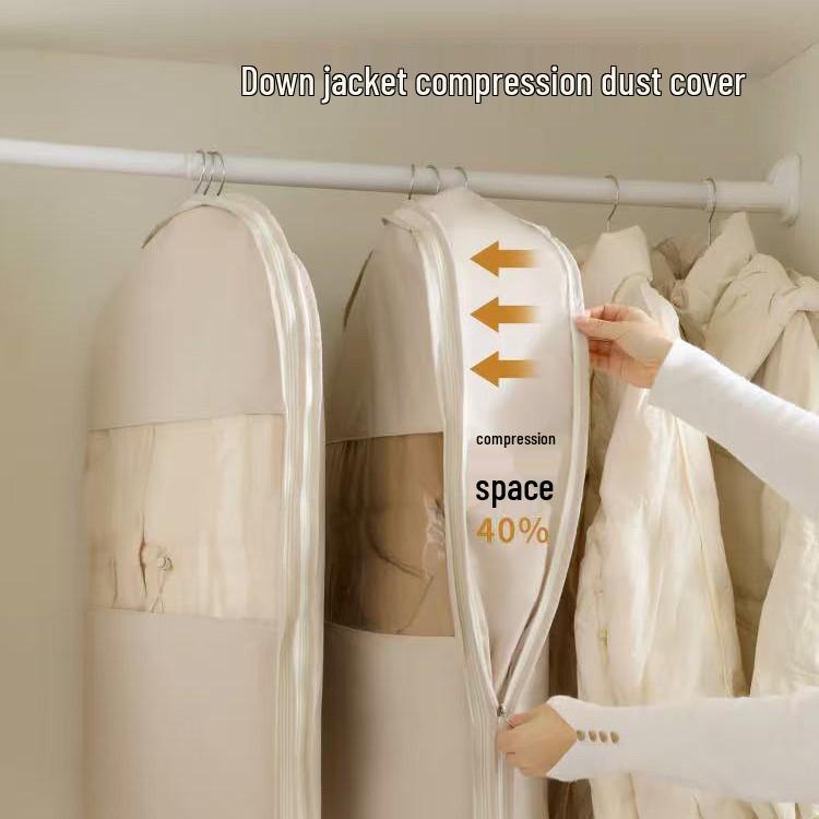 Down Jacket Dustproof Compression Hanging Bag - Wardrobe Clothing Cover