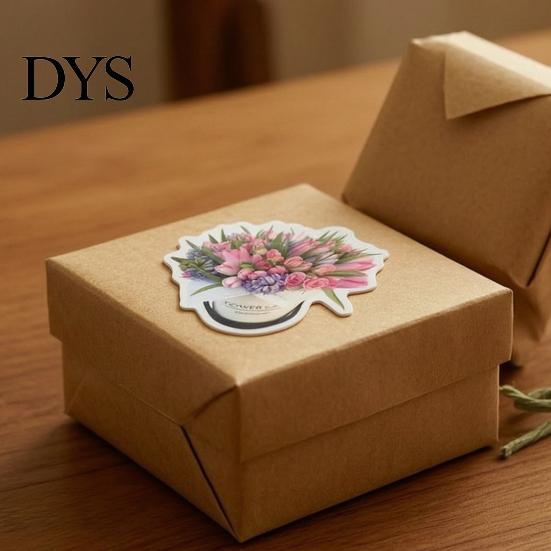 Retro Flower Stickers 50Pcs Bouquet Decorative Stickers, DIY Scrapbooking Journaling Floral Aesthetic Stationery Supplies Decals, Adhesive for