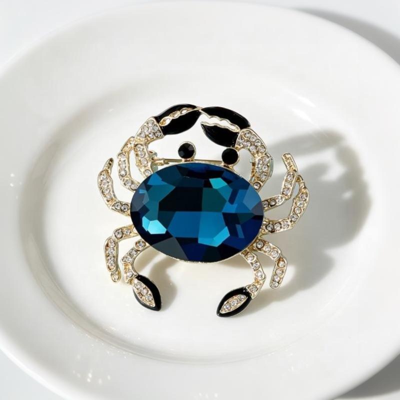 Baroque Luxury Vintage Crab Design Brooch For Men And Women Jewelry Accessories For Wedding Holiday Party Gift