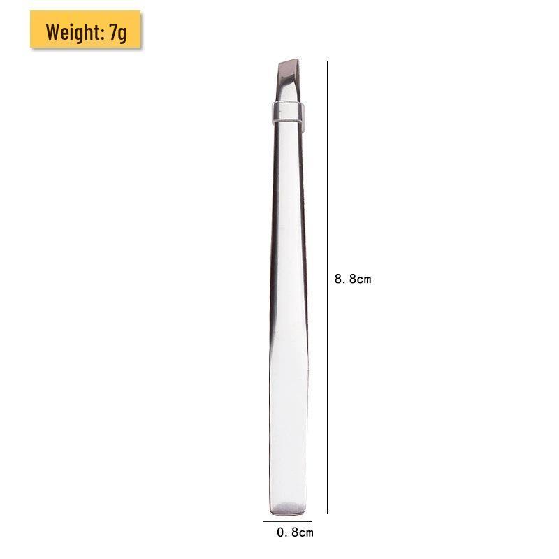 

Stainless Steel Eyebrow & Beard Tweezers Set: Flat/Slanted Tips for Hair Removal & Shaping. Bag Packaging