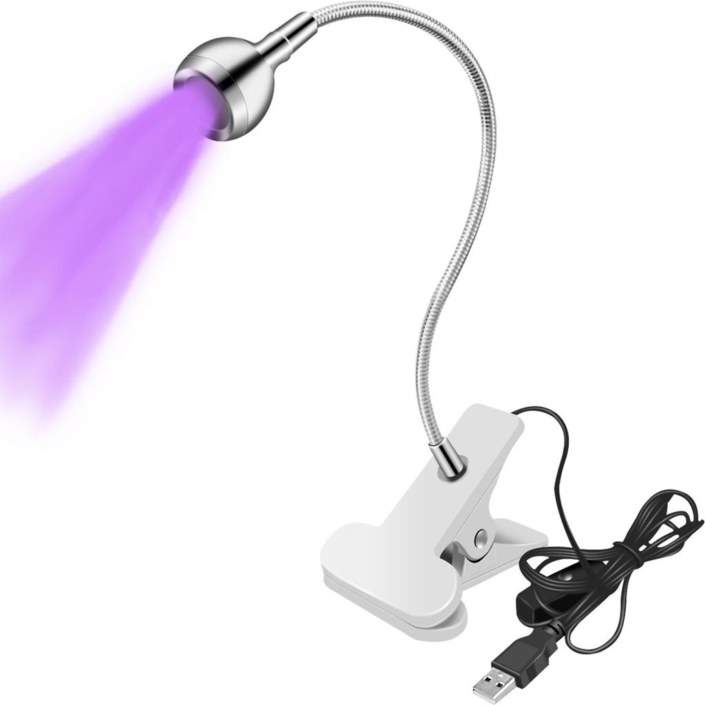 3W LED Ultraviolet Light with 4 Dimmable Brightness Flexible Lamp USB-powered UV Gel Curing Lamp for Fluorescent