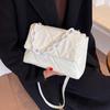 Women Rhombus Shoulder Bag Luxury Chains Design Messenger Handbag Flap Small Square Bag