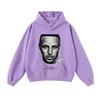 Mens Oversized Cotton Hoodie Streetwear Loose Fit Heavyweight Sweatshirt With Distressed Wash Effect