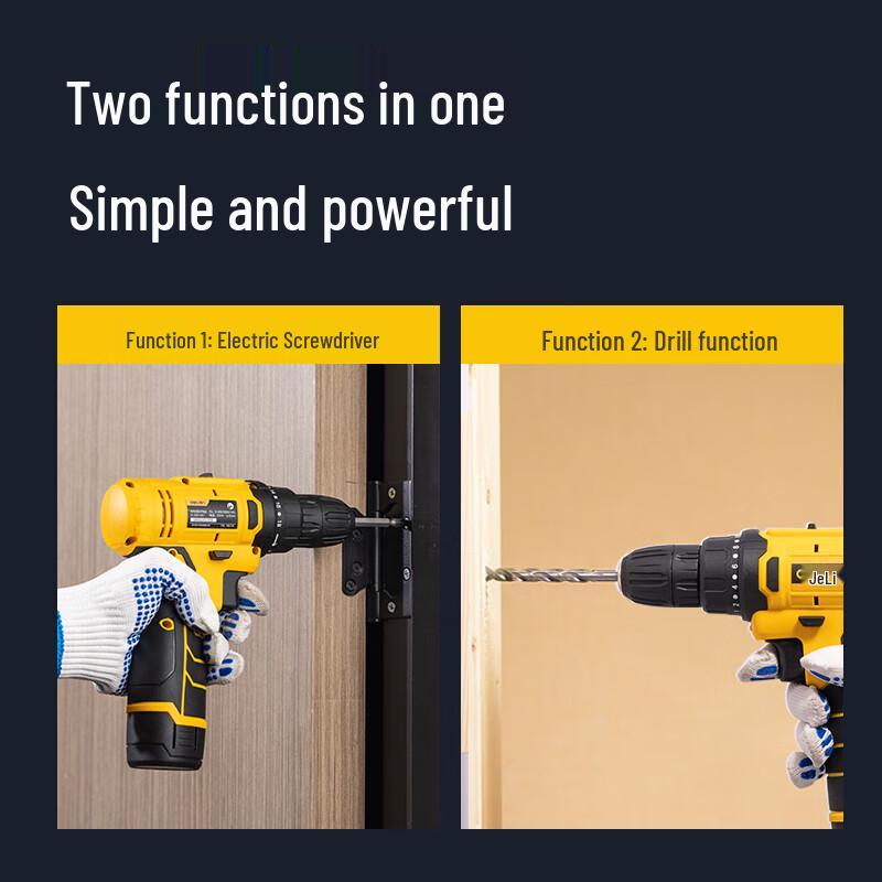 Deli 12V Cordless Lithium-Ion Drill & Screwdriver Kit CN plug (adapter included)
