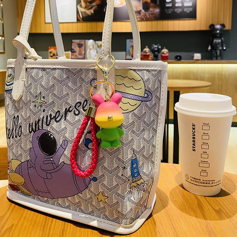 Adorable Cartoon Rainbow Bear Bunny Keychain Set For Bags And Gifts