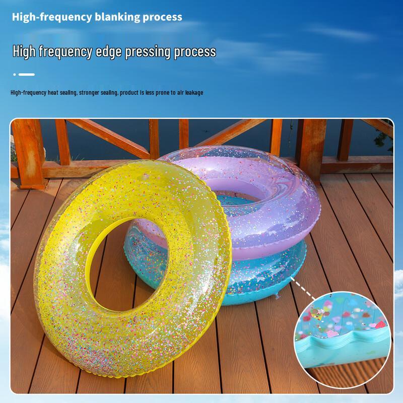 Adult PVC Transparent Sequin Inflatable Swim Ring