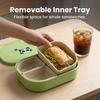 Cute Kids Bento Lunch Box Set Detachable 3 Compartment Plastic Meal Prep Food Storage Containers Microwavable Portable Snack Box