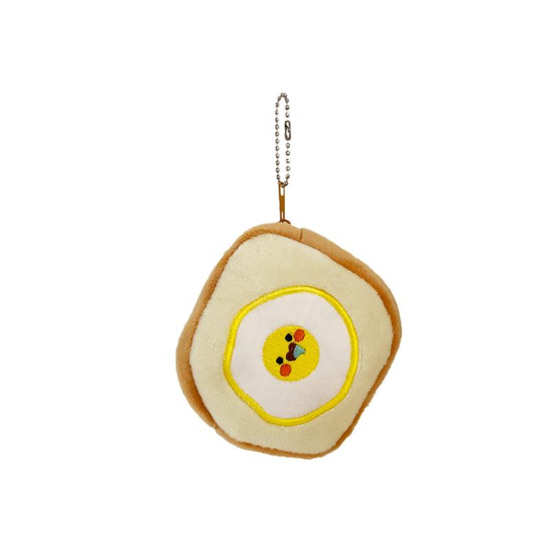 Cute Cartoon Egg Toast Plush Coin Purse Soft Money Change Pouch Small Wallet Keys Earphone Storage Bags Zipper Pouch Kid Gifts
