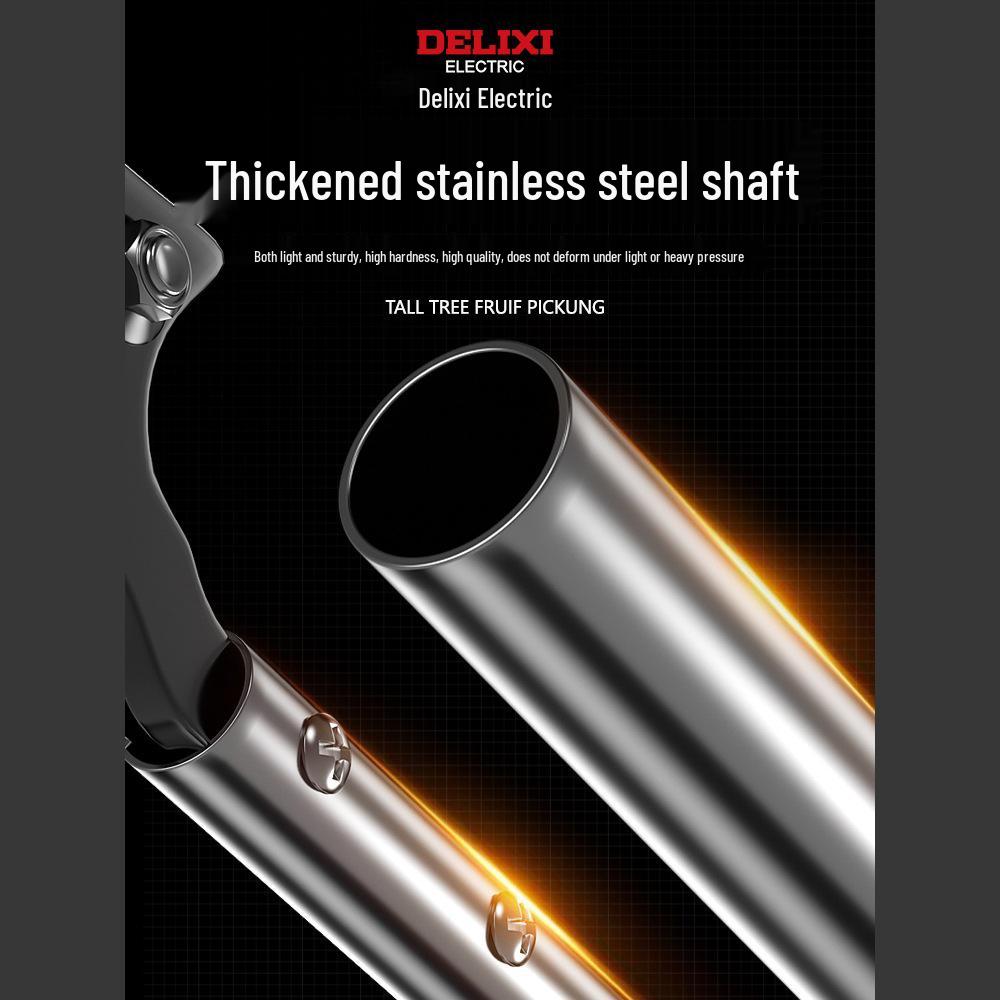 Delixi Elektrische Teleskop-Astschere für hohe Äste und Obstbäume.