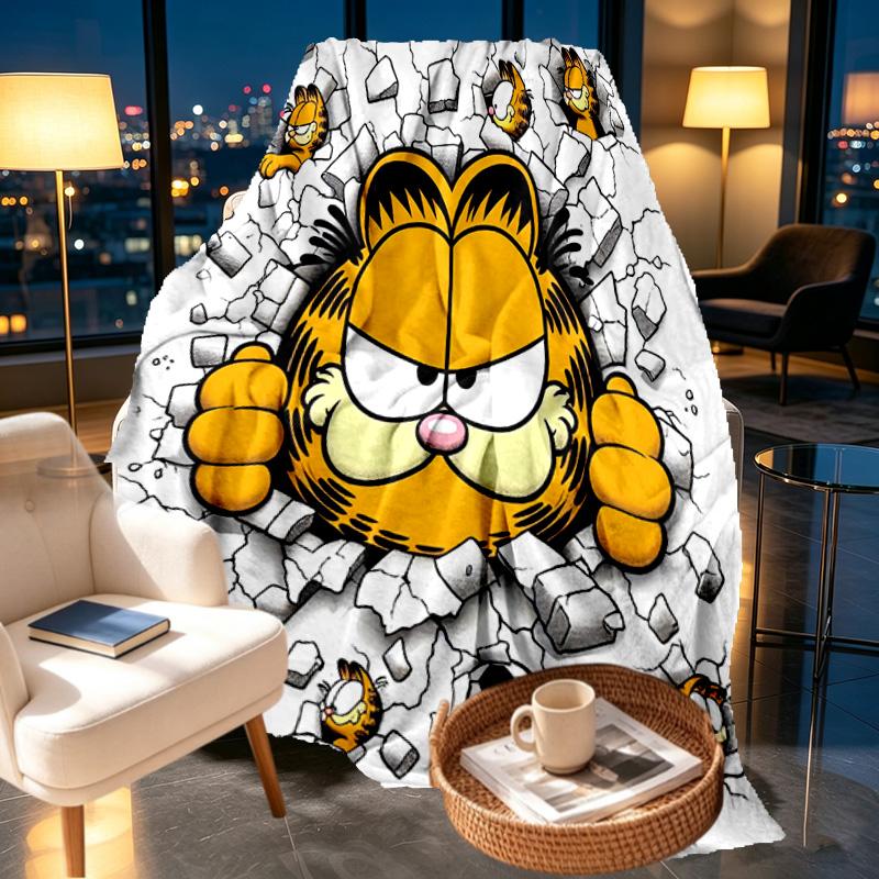 Garfield Print Blanket - Soft & Comfortable, for Bedroom, Travel, Sofa, Home Decoration - Birthday Christmas Gift for Friend