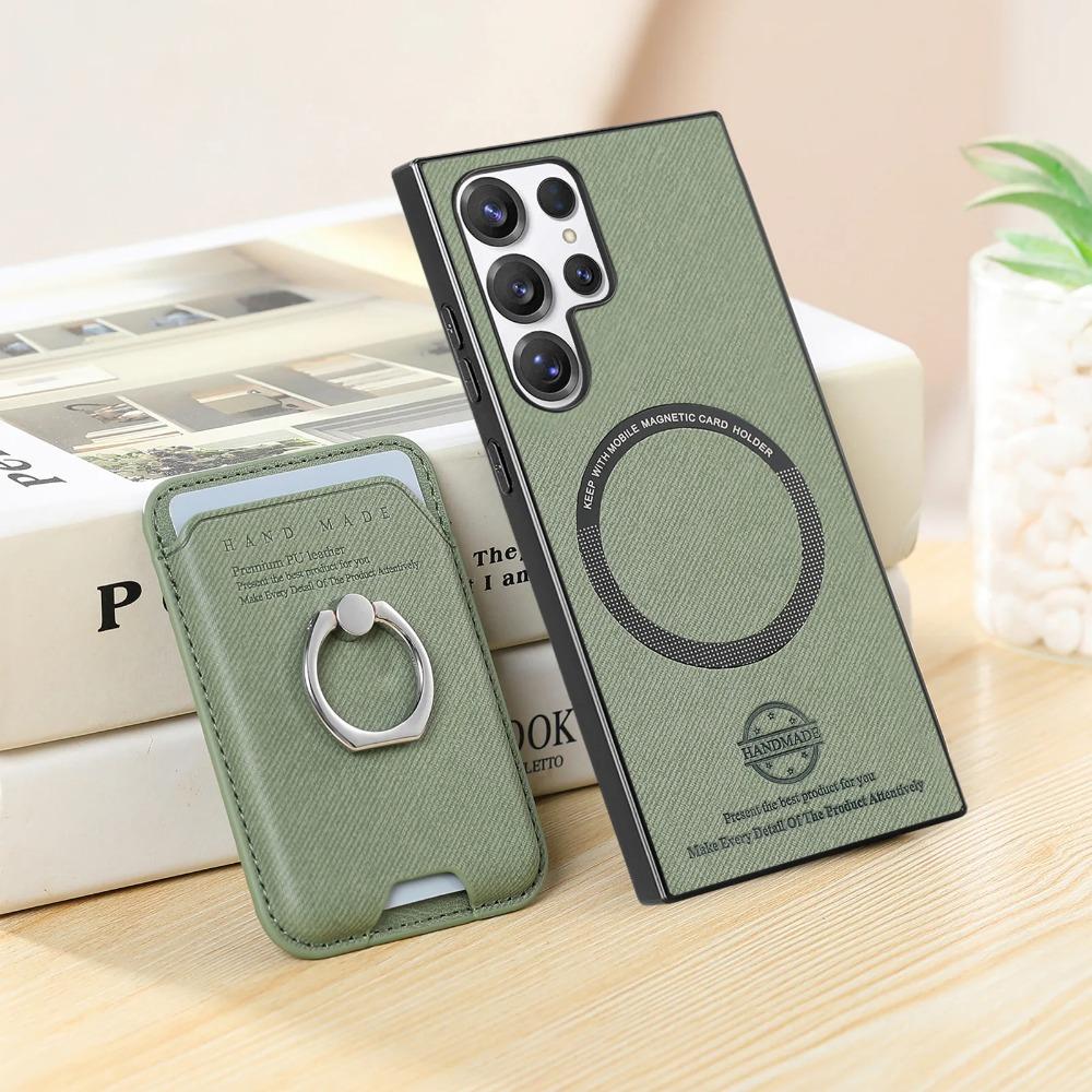 Luxury Leather Card Slot Holder Phone Case For Samsung Galaxy S26+ S25 S24 S23 S22 FE A56 A36 A16 A17 A07 Magnetic Wallet Cover