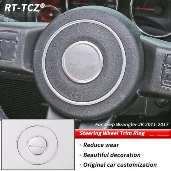 Silver Steering Wheel Center Cover Trim For Jeep Wrangler Compass Patriot 2011+