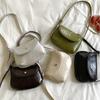 New Stylish and Simple Shoulder Small Square Bag Leather Niche Style Armpit Bag High-end Retro Shell Saddle Bag
