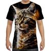 Letní Pánské Tričko s Krátkým Rukávem s 3D Potiskem Vzorů Zvířat s Kulatým Výstřihem Módní Ležérní