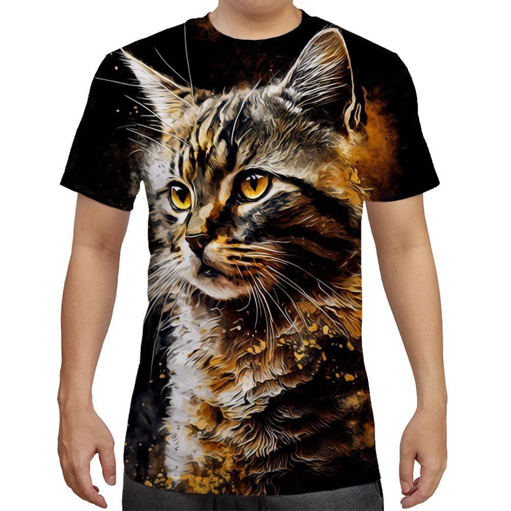 Letní Pánské Tričko s Krátkým Rukávem s 3D Potiskem Vzorů Zvířat s Kulatým Výstřihem Módní Ležérní