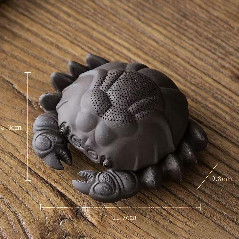 Tea Pet Ornaments Creative Crab Integrated Filter Tea Drain Purple Sand Tea Ceremony Accessories Decoration Chinese Style Crafts