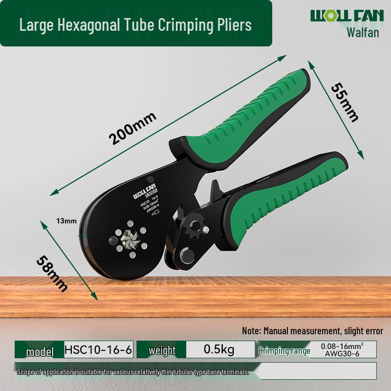 Needle-type Tube Terminal Crimping Pliers, Multi-functional Four-sided Cold Press for Electricians