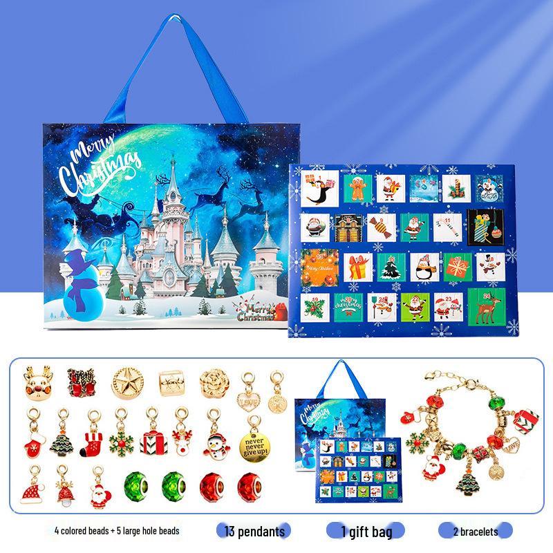 Christmas Jewelry Advent Calendar: Stud Earrings & Necklace In Surprise Gift Box