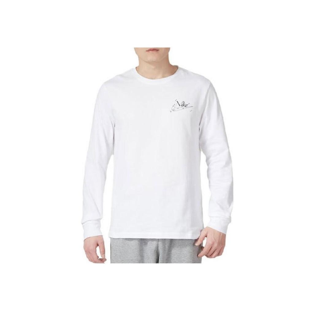 Nike Logo Embroidered Crew Neck Sweatshirt Men Tops White DZ2828-100