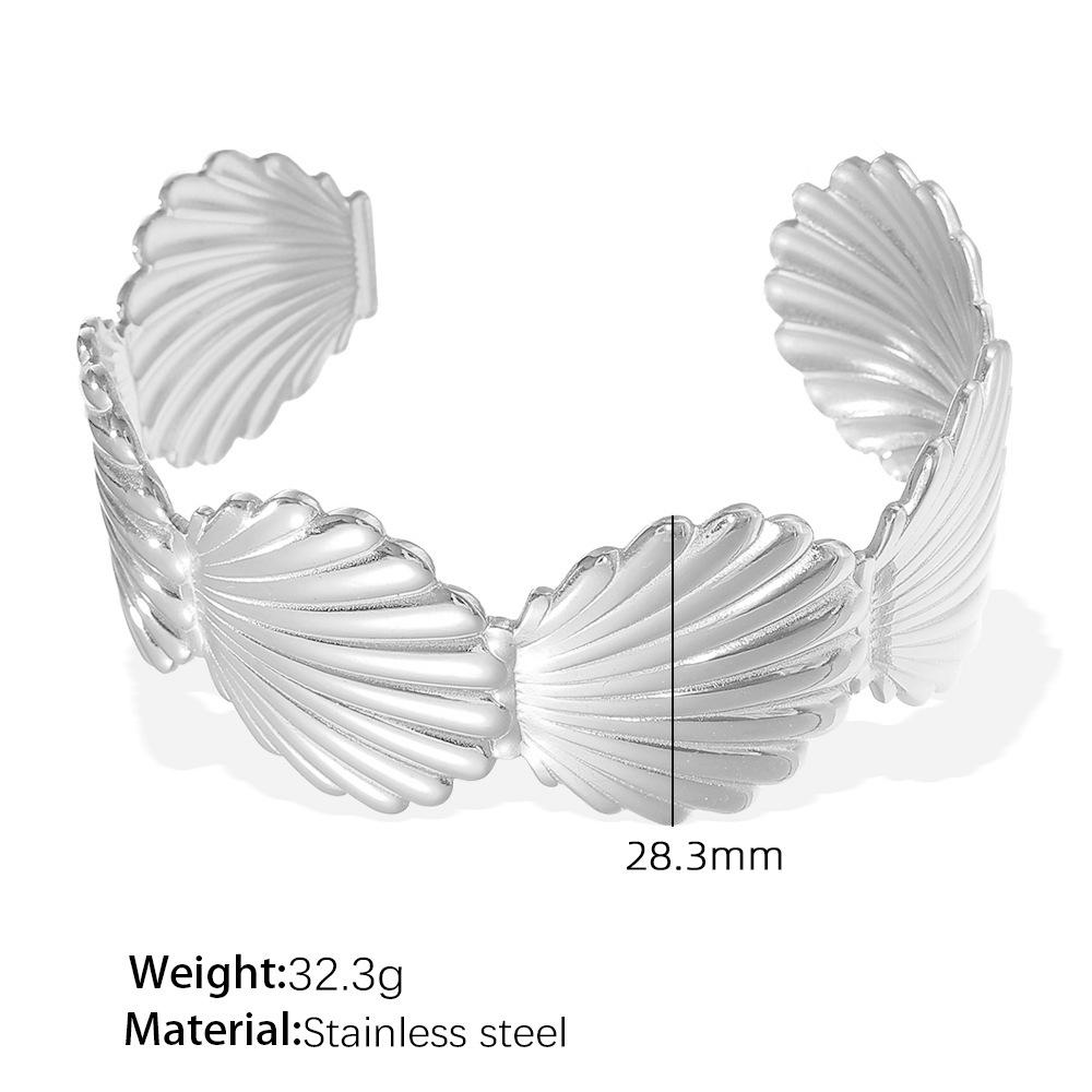 Personality Exaggerated Design Flower Starfish Water Drop Opening Bracelet Female Fashion Temperament Niche Titanium Steel Bracelet Female