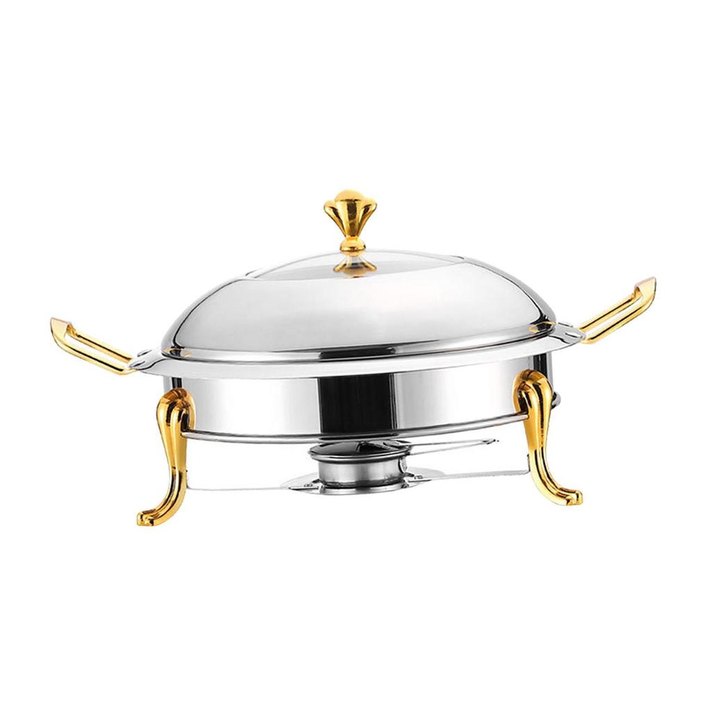 Chafing Dish Buffet Set Servers and Warmers Round Chafers for Catering W/ Lid Party