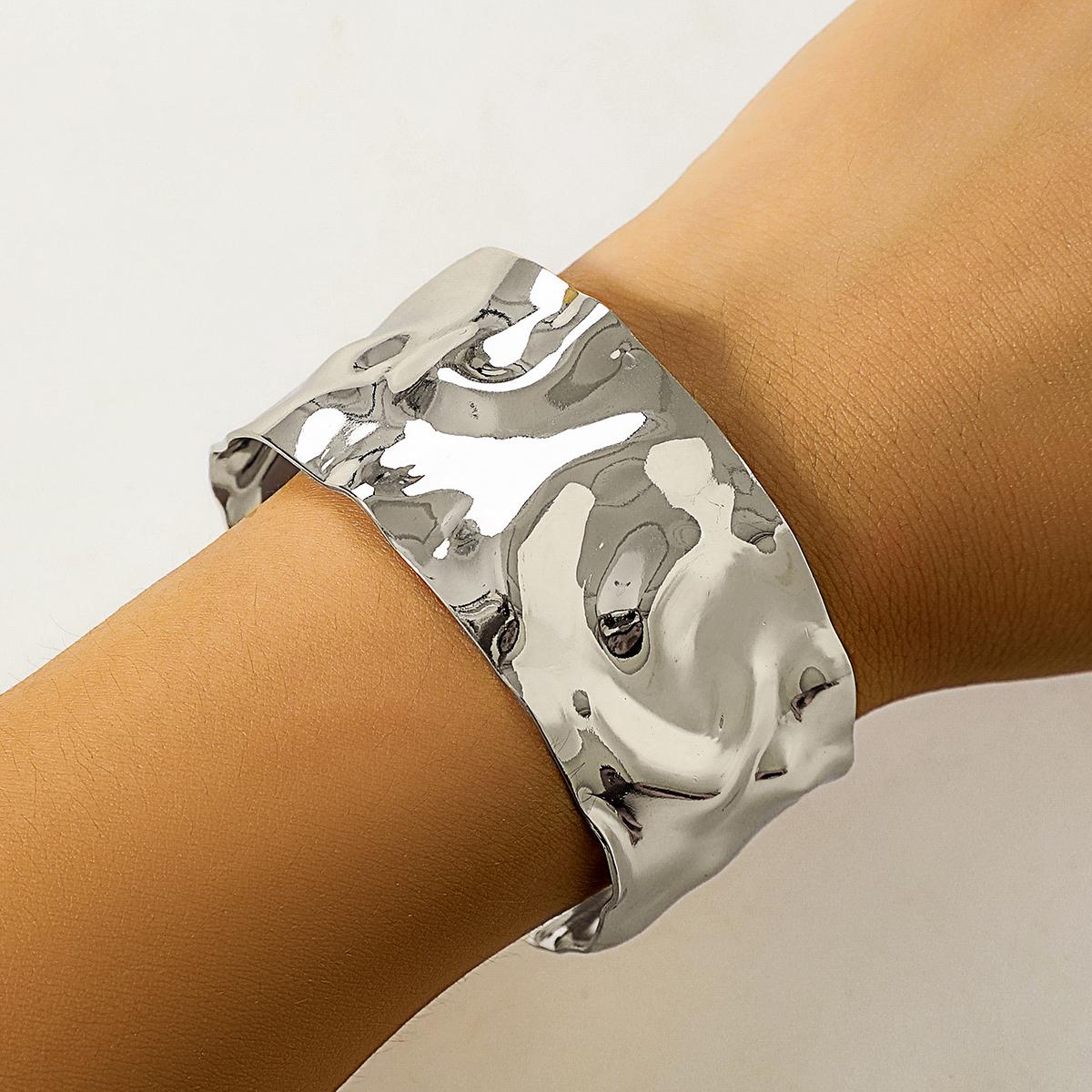 

Punk Heavy Metal Big Chunky Wide Cuff Open Arm Bangles Women Ethnic Adjustable Wrist Hand Bracelet Grunge Jewelry Steampunk Men