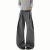 American Pleated Gray Scimitar Trousers Men's Autumn Thin Loose Drape Straight Versatile Wide-leg Casual Trousers