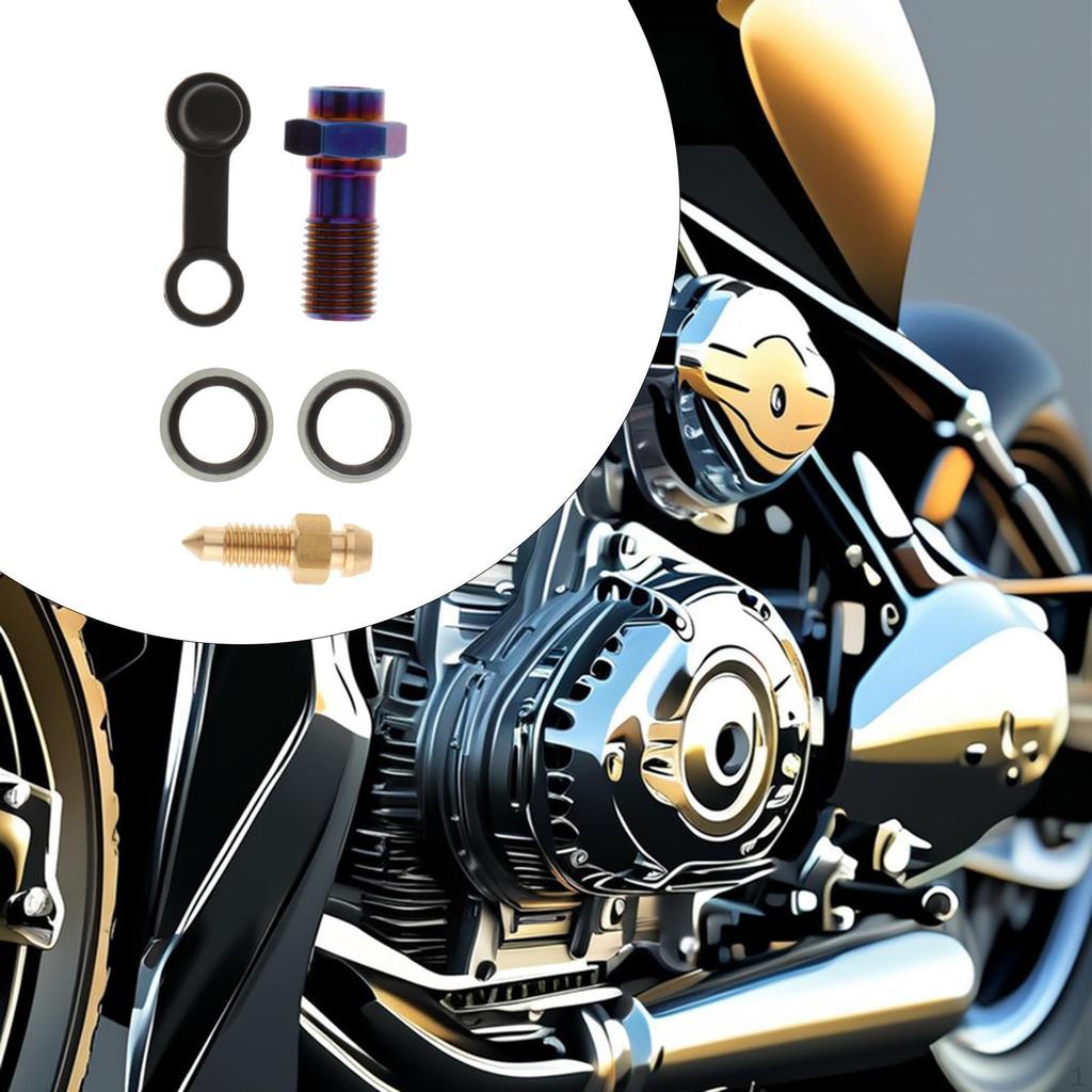 Banjo Bolt Bleeder Screw Brake Line Fitting Easy Installation Replacement Washers Bleed Nipple