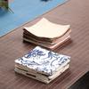 Cotton and Linen Kung Fu Tea Coasters Simple Solid Color Square Coaster Anti-scald Absorbent Heat Insulation Mat Home Mats