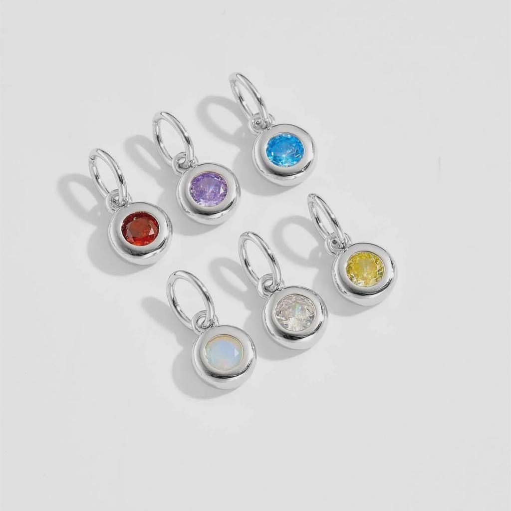 "S925 Sterling Silver Birthstone Pendant Necklace - European & American Design"