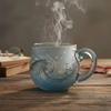 Strandbecher Seeglas Wellenbecher Einzigartige Ozean-Themen Kaffeetasse Meer-Thema Wasserteetasse Kaffeeglasbecher für Arbeitsplatz Reise Bar