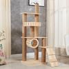 Multifunctional Rattan Cat Tree with Sisal Posts, Velvet Mats, Climbing Platform, Scratch Boards, and Cozy Nest for All Seasons