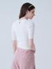 LORDLOAR Back Slit Collar 3/4 Sleeve Knit White