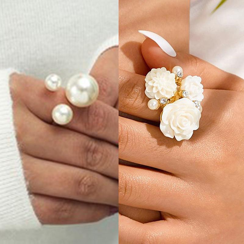 Simple Flower Fingertip Nail Rings For Nail Photo Shoot Nail Open Ring Studio Supplies Nail Gel Color Makeup Display Jewelry